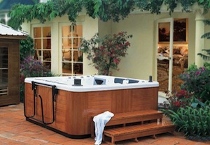 hot tub with cover removed