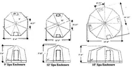 Spa Hot Tub Enclosures Sizes